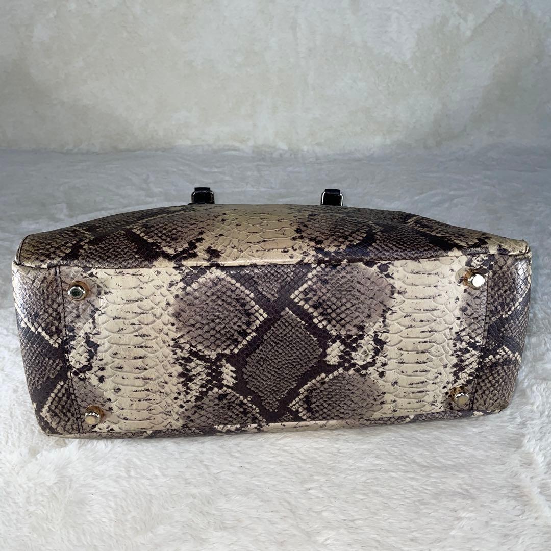 【美品】COACHコーチ ショルダーバッグ パイソン柄 レザー