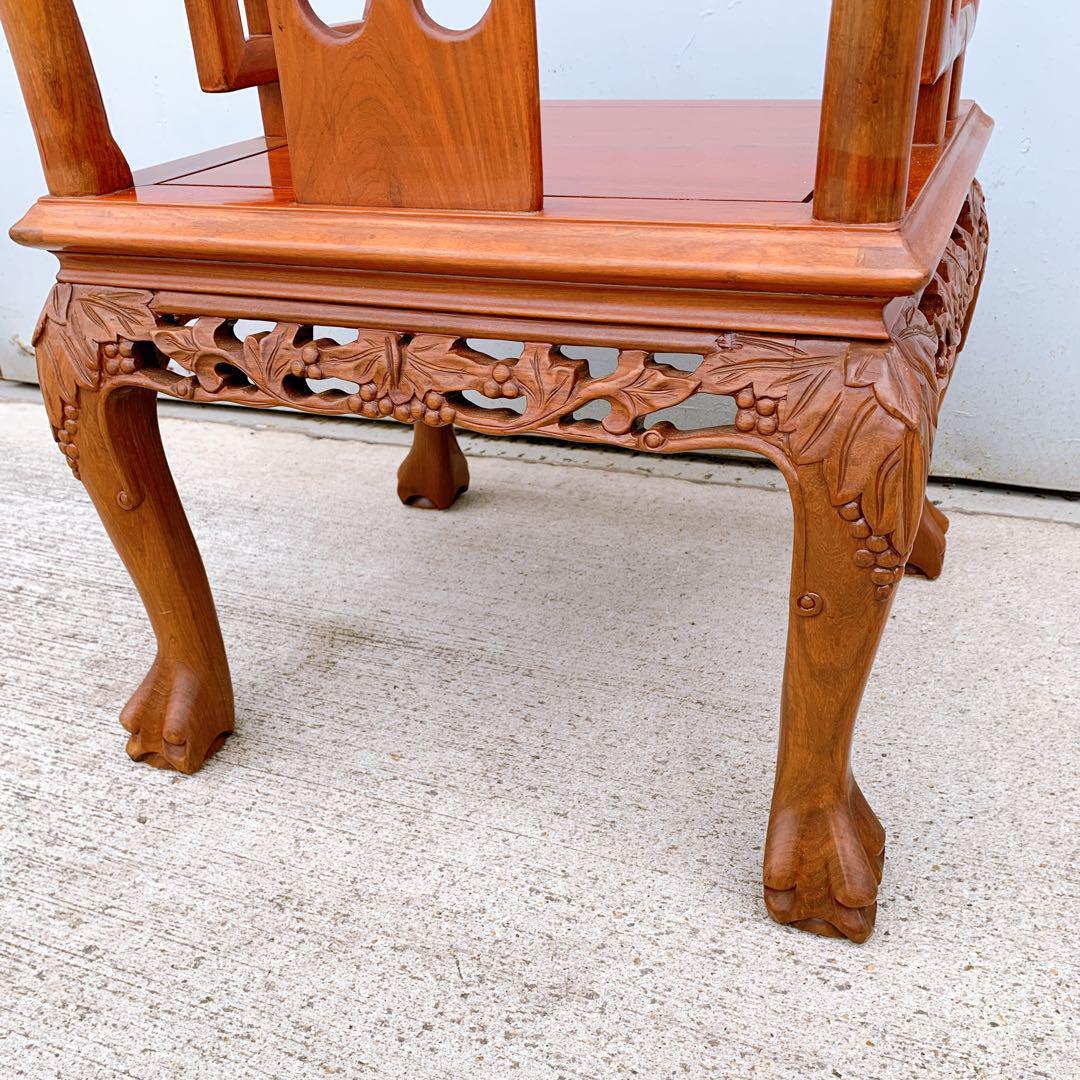 【稀少品】中国家具 ダイニング アームチェア 唐木家具 李朝家具 花梨