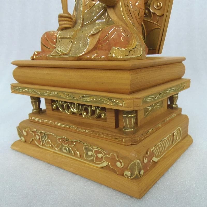 Ｂフライデー仏像★香木材 三宝尊付 日蓮上人(日蓮聖人)像2.5寸★眼入り