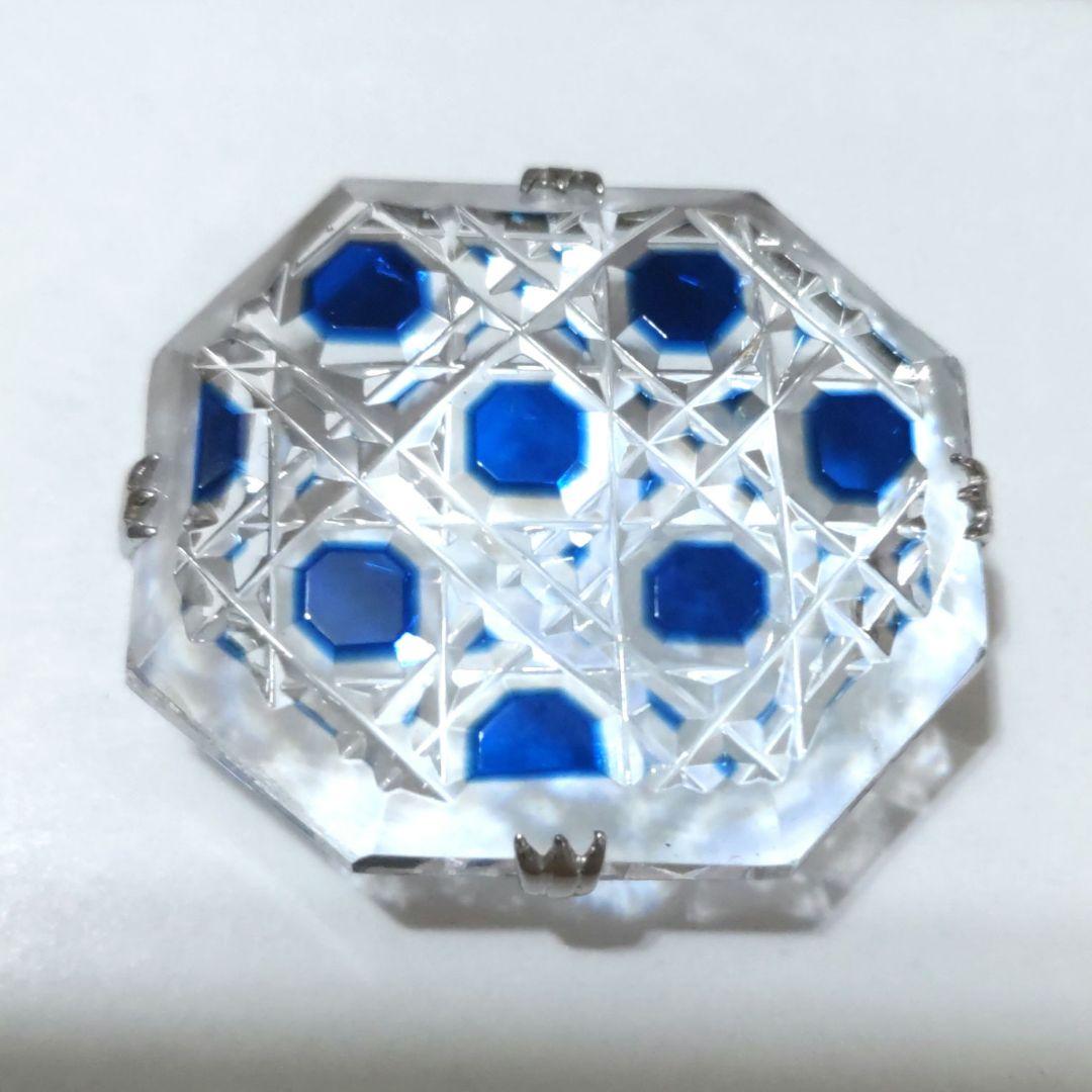 江戸切子　帯留め　伝統工芸