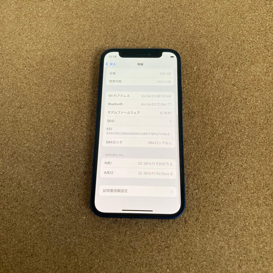 3890 美品☆電池新品☆iPhone12mini 256GB SIMフリー☆