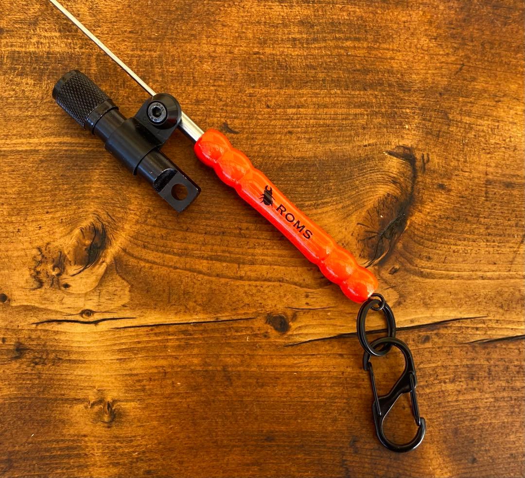 クワガタ採集セット　オリジナルかき出し棒　採集道具　迷彩柄　採集ケース　オレンジ