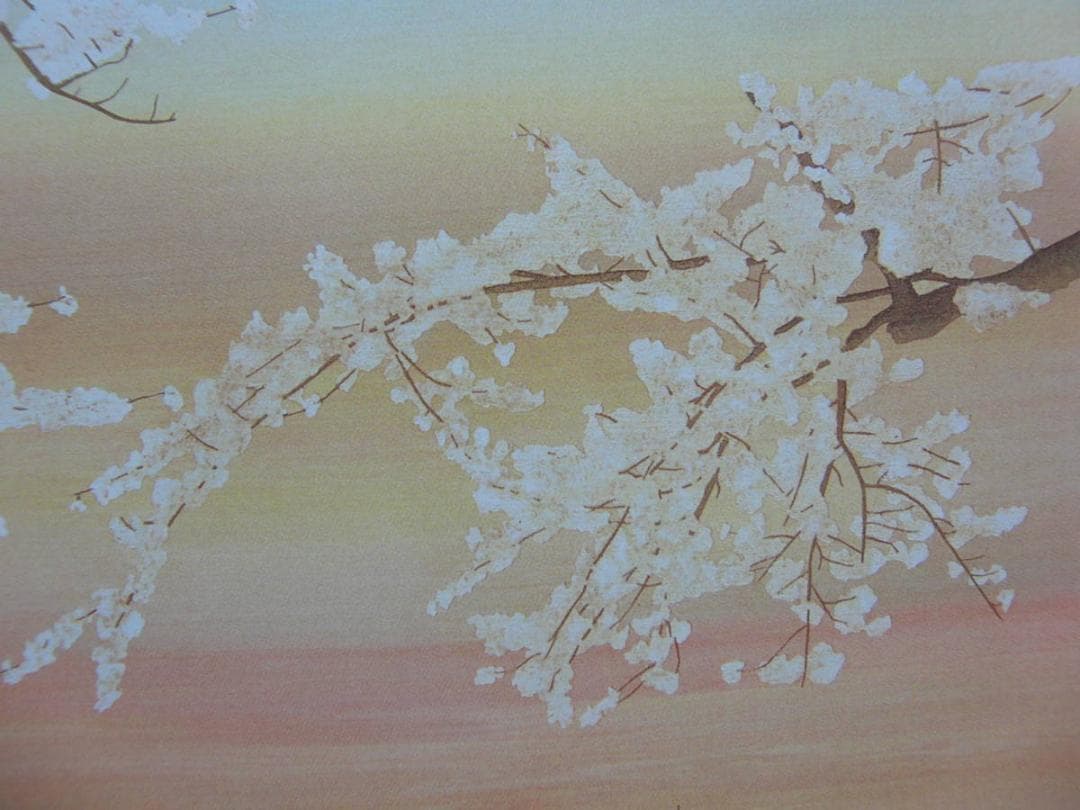 鎮西直秀、【瑞彩　桜・備中国分寺夕映】、希少な額装用画集より、厳選、新品額装