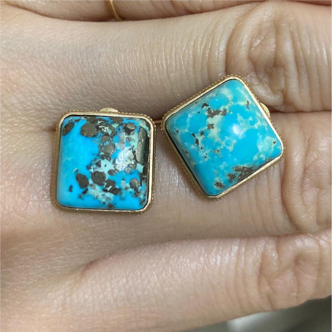 ぴょんagete アガット　K10ターコイズピアス