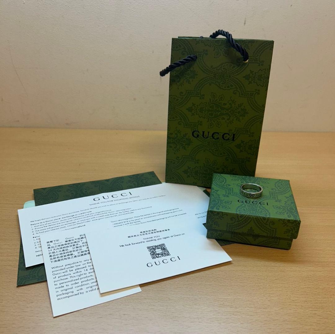 【付属品完備】GUCCI GGロゴ リング 18号