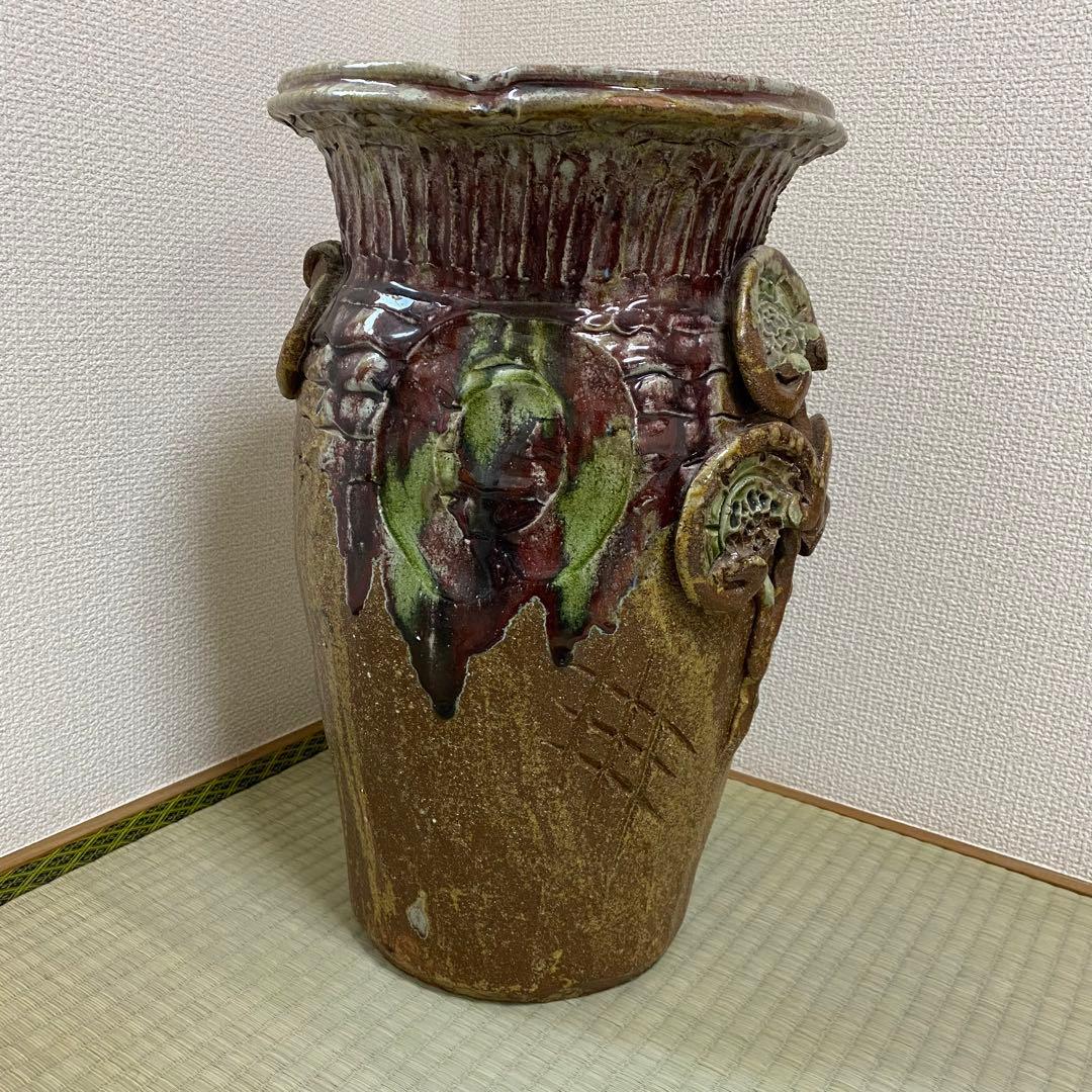 信楽焼　傘立て　壷