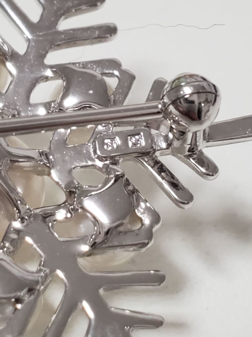 ミキモト　パール　ブローチ　雪の結晶　スノーフレーク