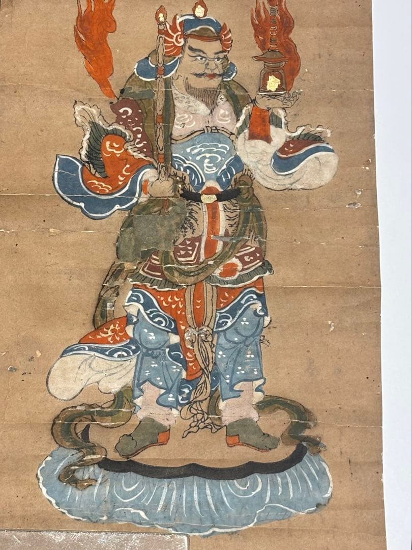 「十二天（風天・地天・水天・月天・羅刹天・毘沙門天）」彩色木版画 １枚|仏画