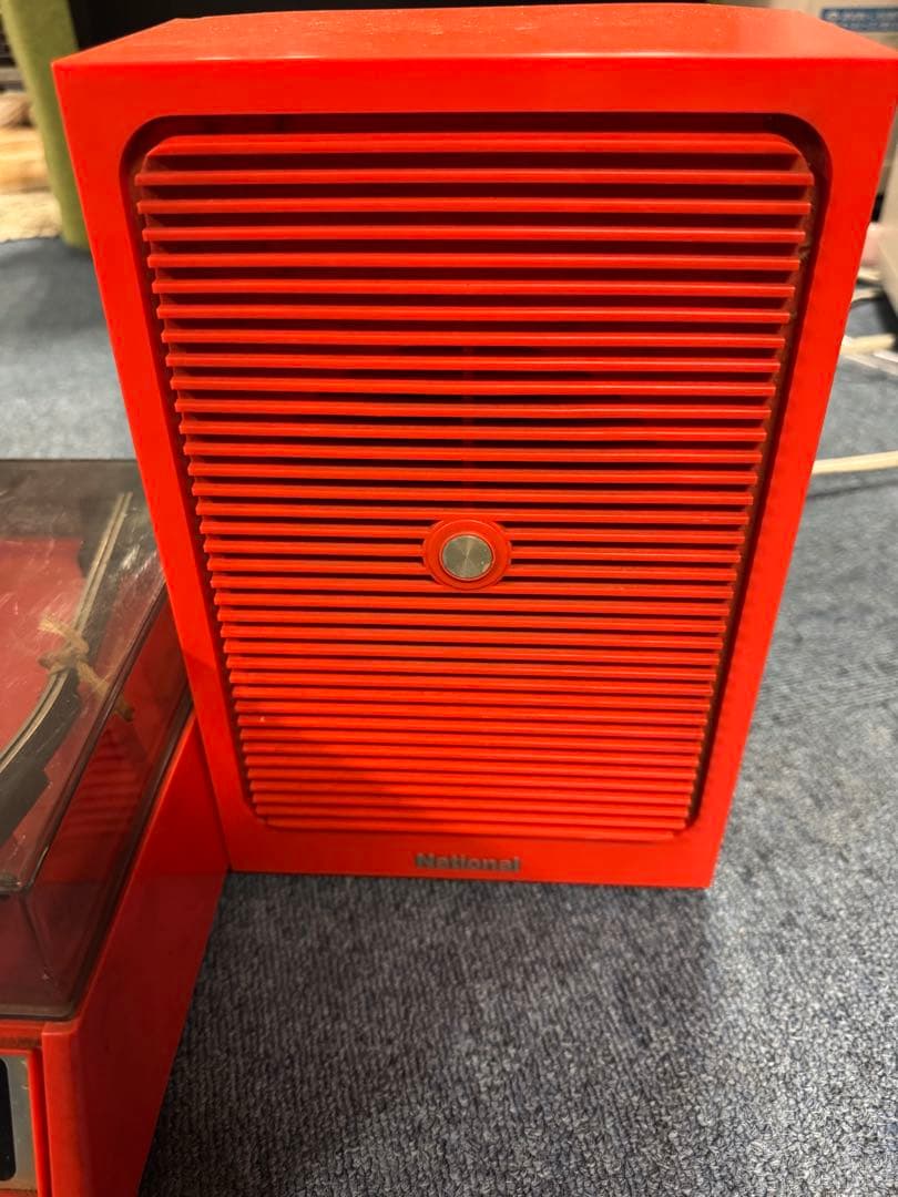 昭和レトロ　ナショナル　レコードプレーヤー　SF–448 レッド　ステレオ