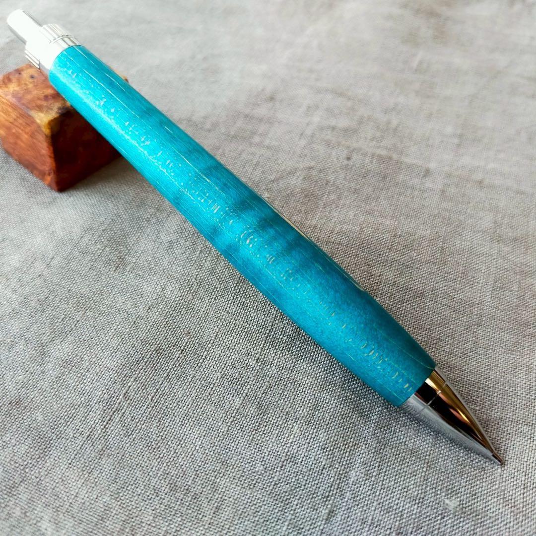 【ラリマー】　スタビライズドウッド　ハンドメイド　木軸シャープペン　0.5mm