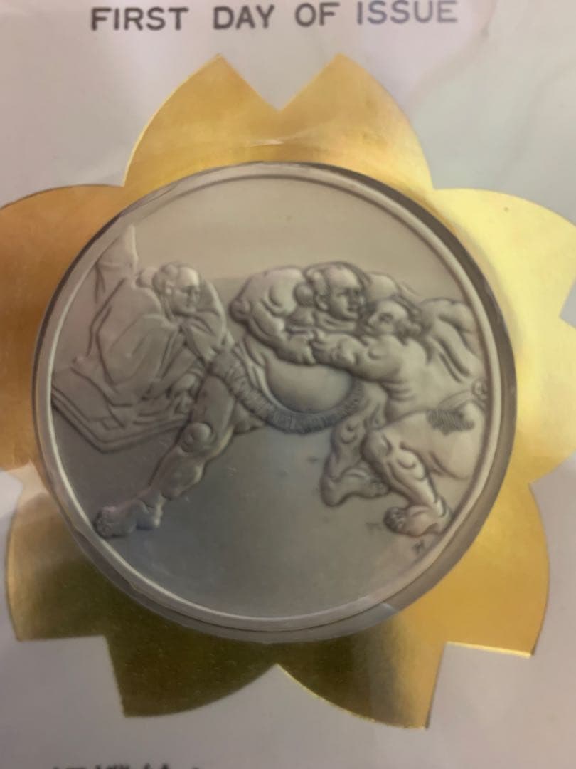 初日カバーメダルコレクション　相撲絵シリーズ全5点　純銀(999.9) 認定証付