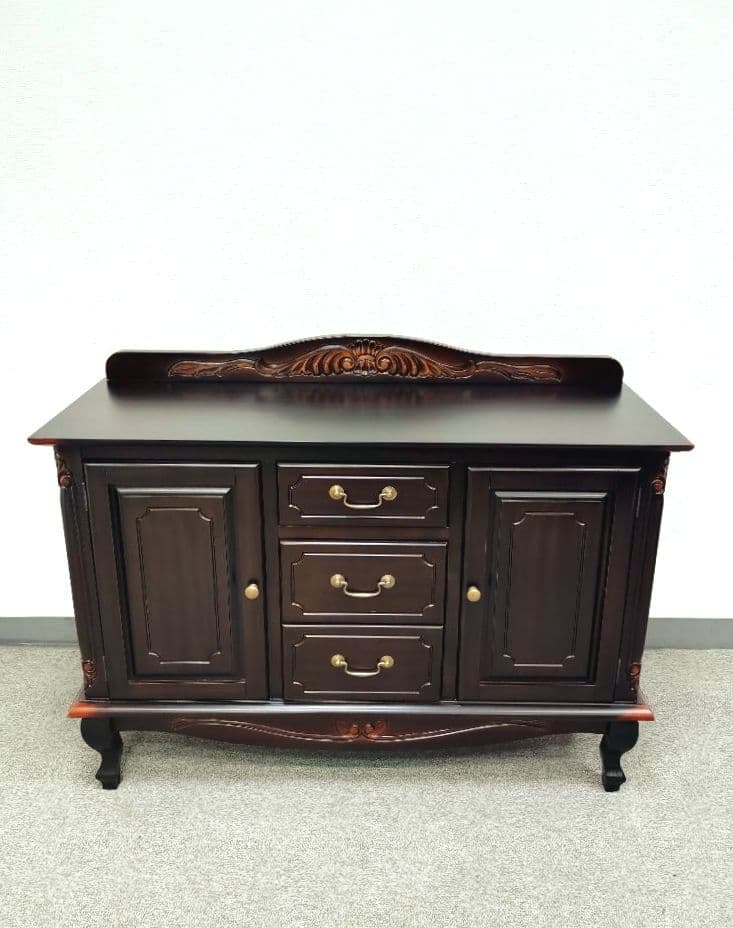 未使用アウトレット アンティーク調 猫脚 キャビネット マホガニー サイドボード
