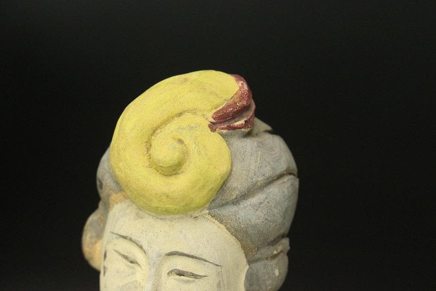 中国美術 三彩 女人 俑 高39.5cm(LC329)