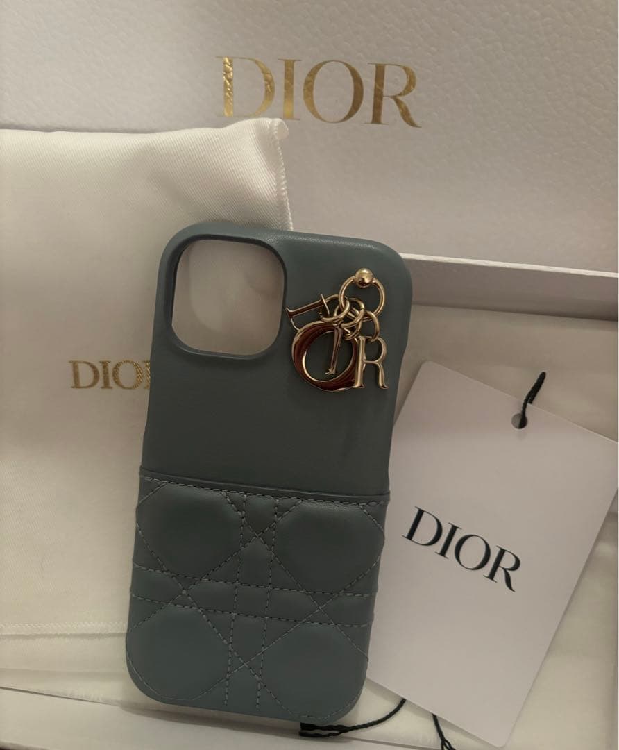 Dior iPhoneケース グレー キルティング　iPhone15用