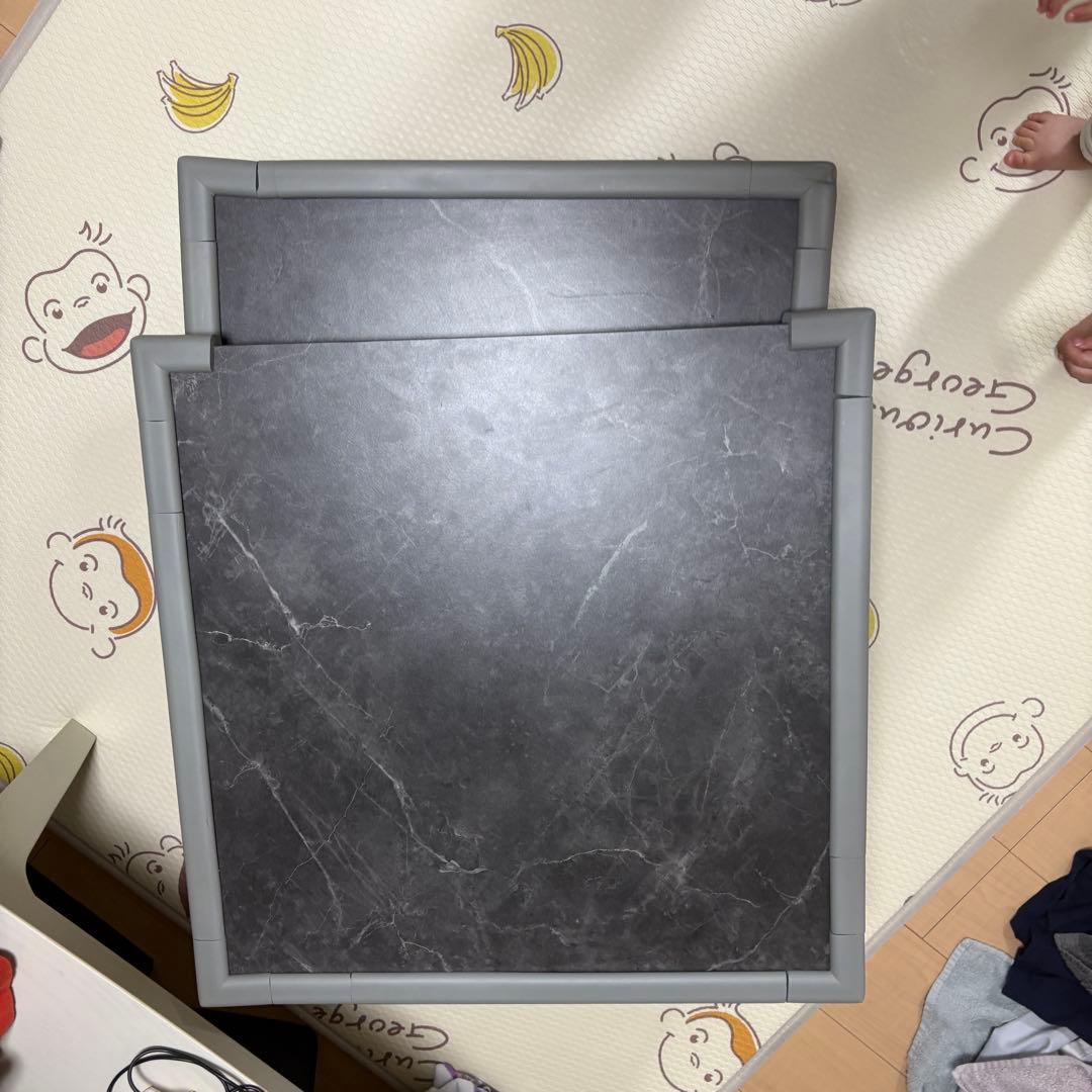 O*e様 LOWYA ローテーブル Sサイズ 大理石柄 ダークグレー/ブラック