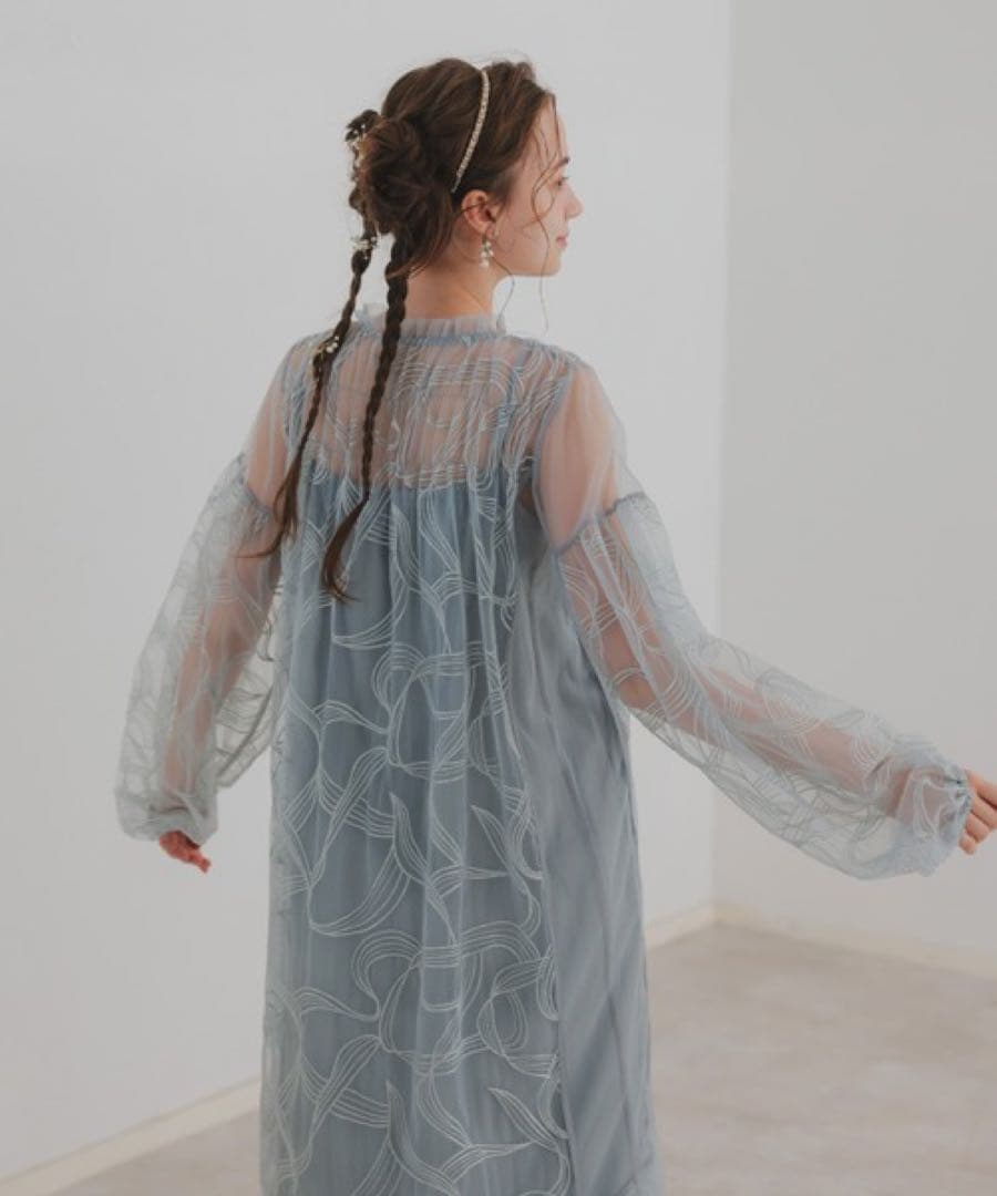 Dorry Doll リボン刺繍ギャザードレス