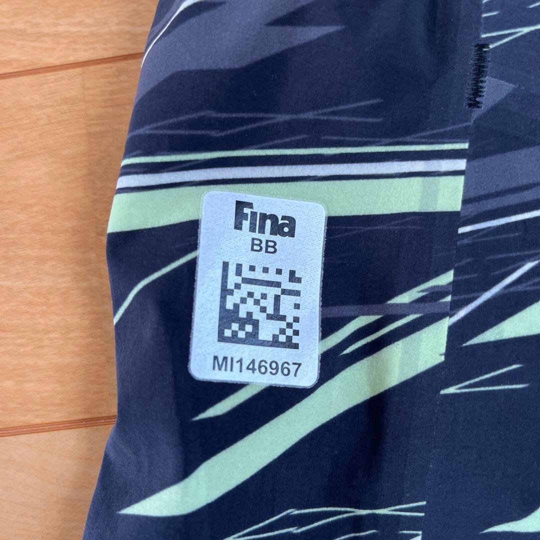 Mizuno 競泳用GX SONIC NEO SL 黒/緑 ストライプ