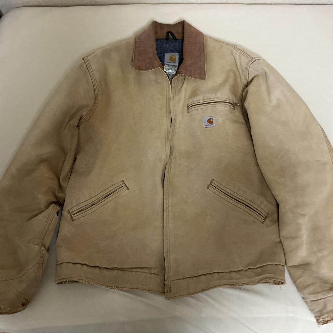 ビンテージ!カーハート デトロイトジャケット ベージュUSA製サイズ42古着