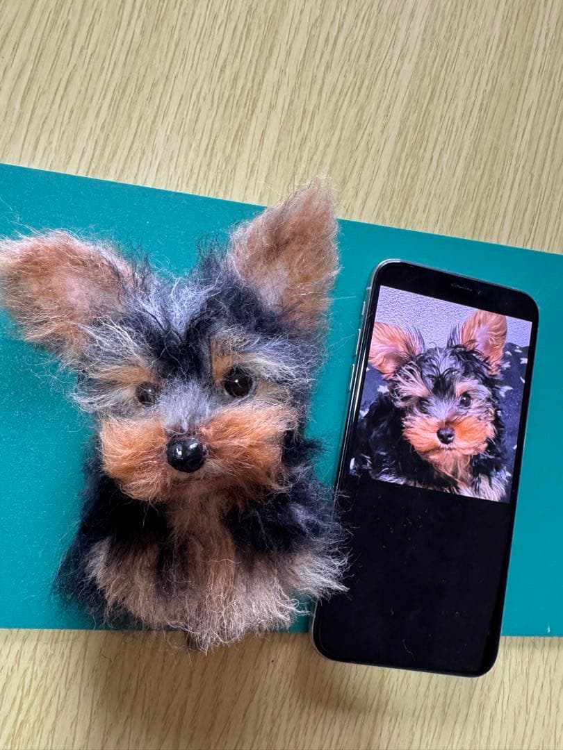 わんこ限定　うちの子プレート　わたわたペットの羊毛フェルト作品