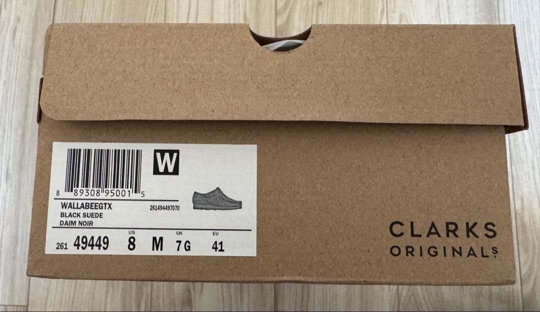 クラークス ワラビー ゴアテックス ブラックスエード US7 Clarks