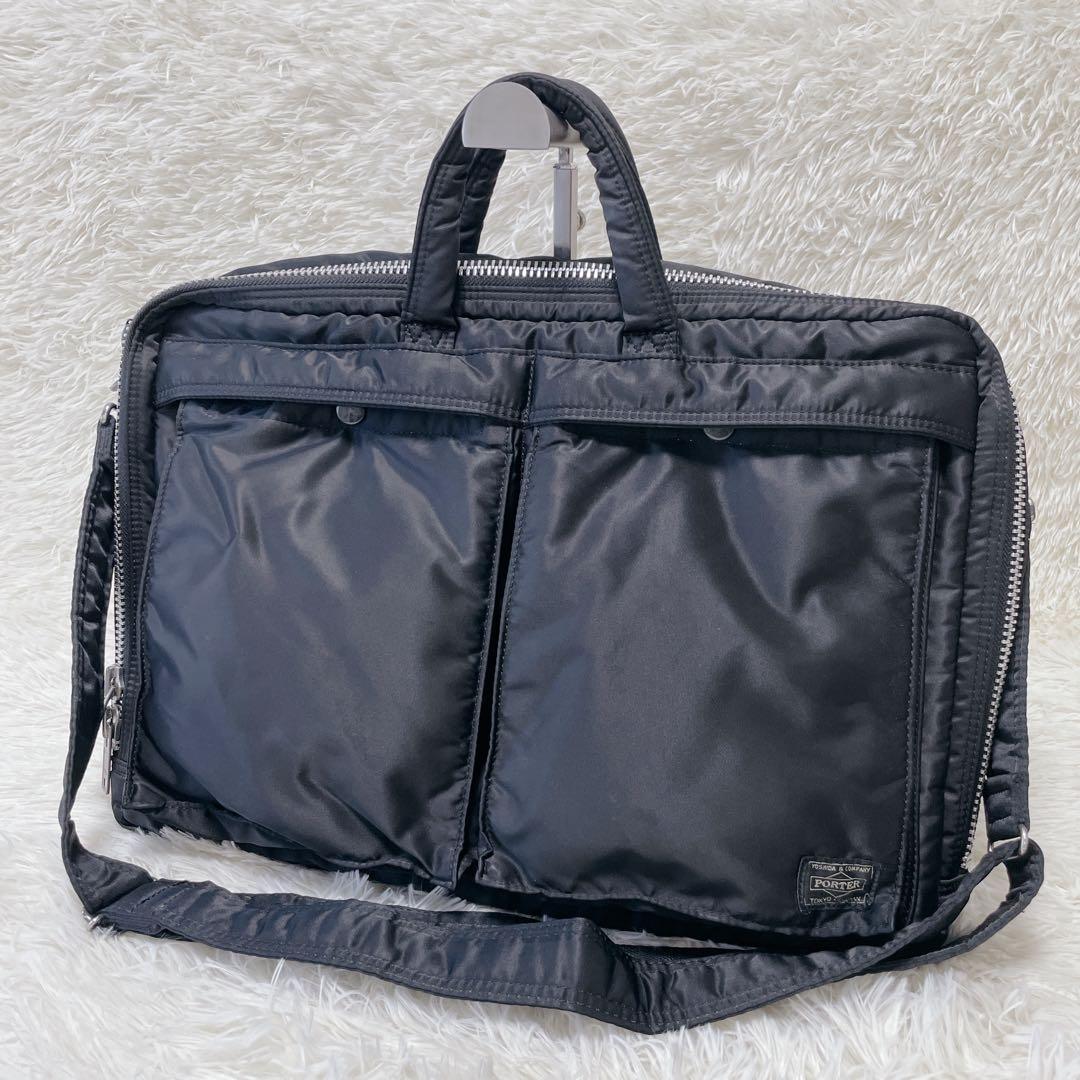 美品 PORTER タンカー 2way ブリーフケース ラウンドジップ