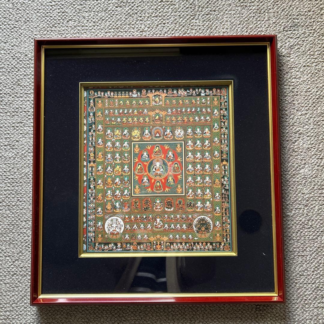仏画 色紙 額装 2点セット　曼荼羅 仏教美術