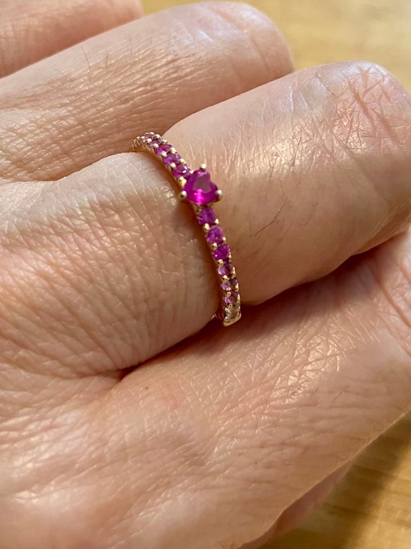 ネ*コ様 1月3日までの出品です＊ソ付＊K18PGルビー＆ピンクサファイアリング