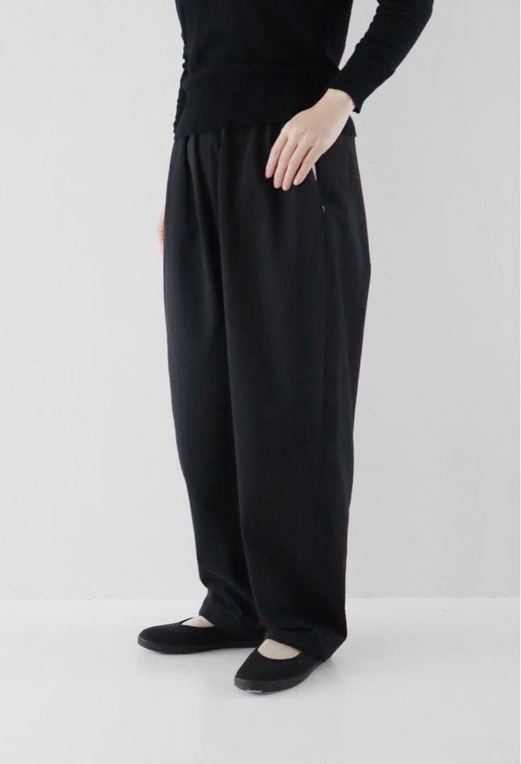 pot and tea 綿絹パンツ 黒