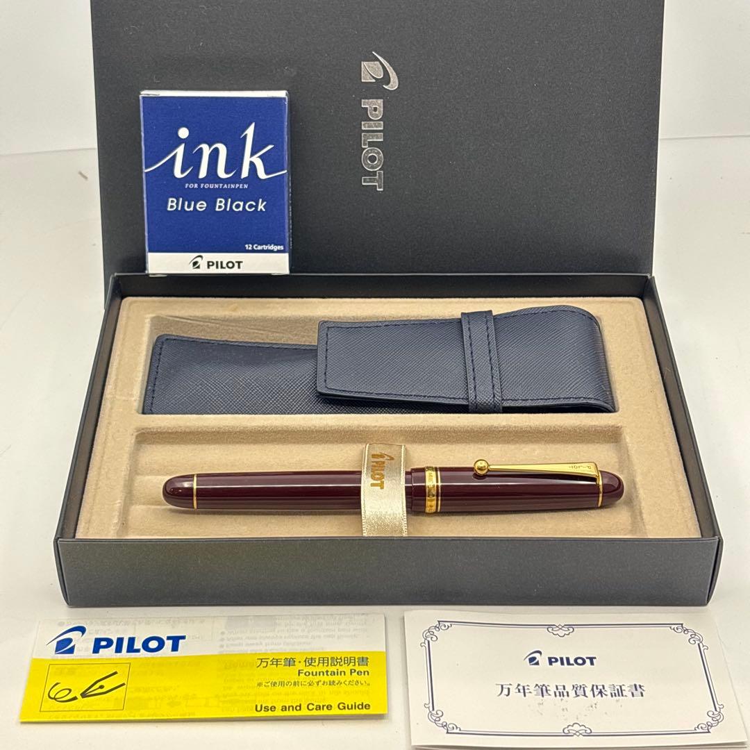 PILOT カスタム74 万年筆 14K 585 赤 ボルドー 筆記可 インク付