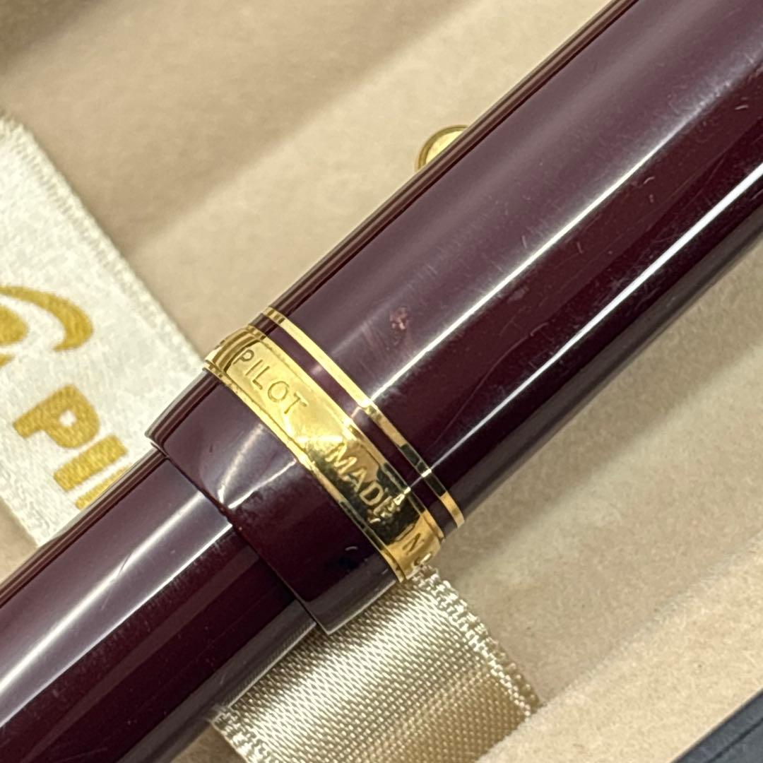 PILOT カスタム74 万年筆 14K 585 赤 ボルドー 筆記可 インク付