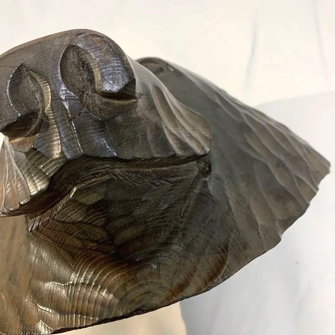 木彫り 熊 縦横約27cm 補修跡あり