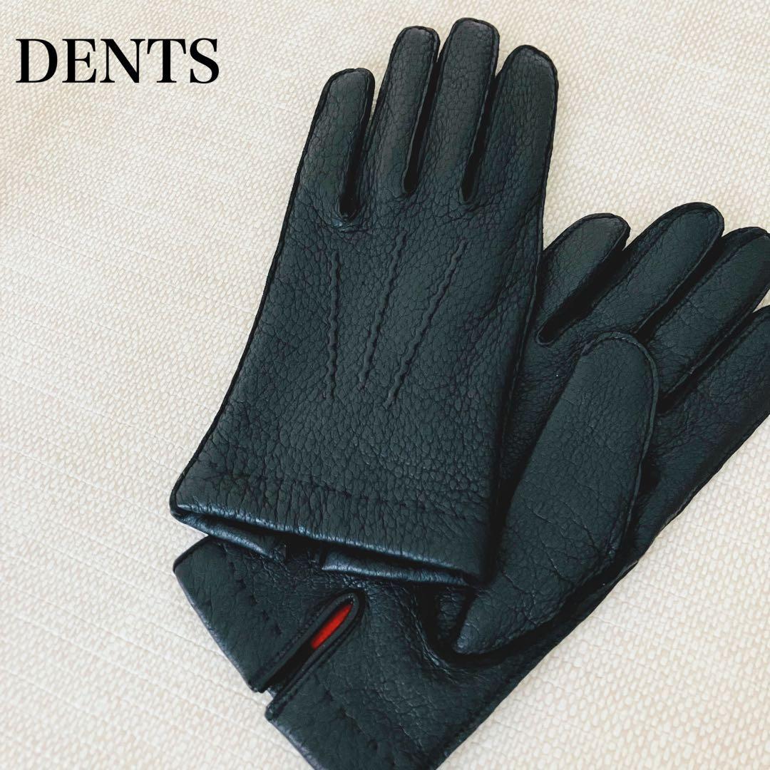 【美品】デンツ ディアスキン グローブ ウールライニング レッド レザー 8.5