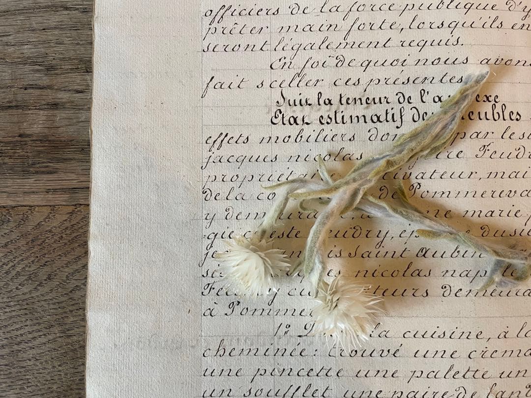 フランスアンティーク　1800年代の古文書