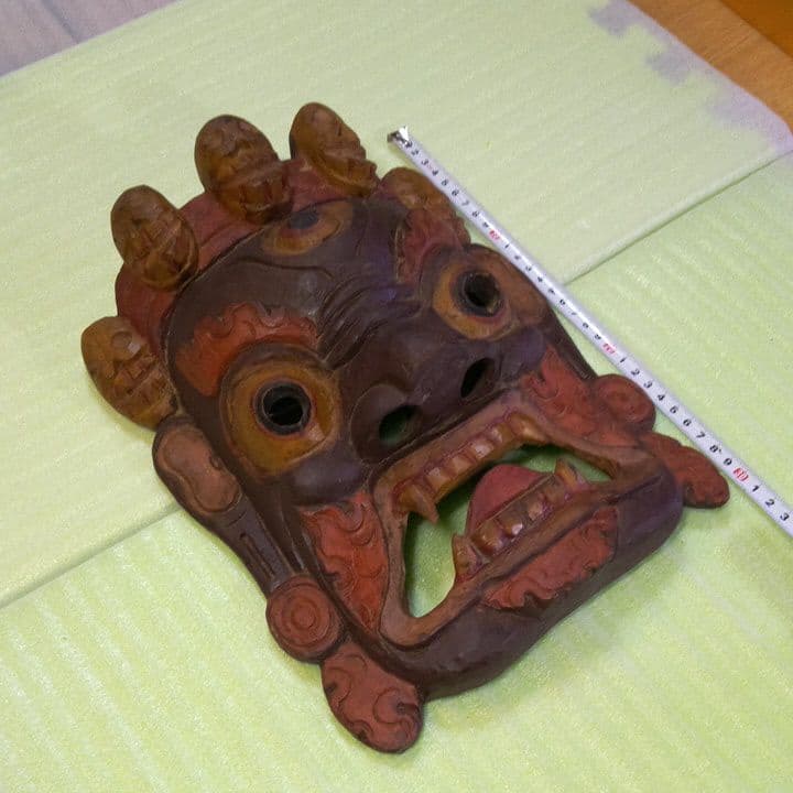 お面　マスク　木製　木彫り　 壁掛け　オブジェ　インテリア　エスニック　魔除け