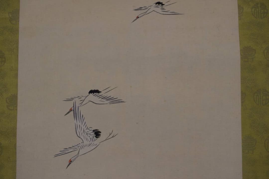 【真作】香年/高砂鶴亀図/三幅対/祝事掛用/掛軸☆宝船☆Y-434　JM