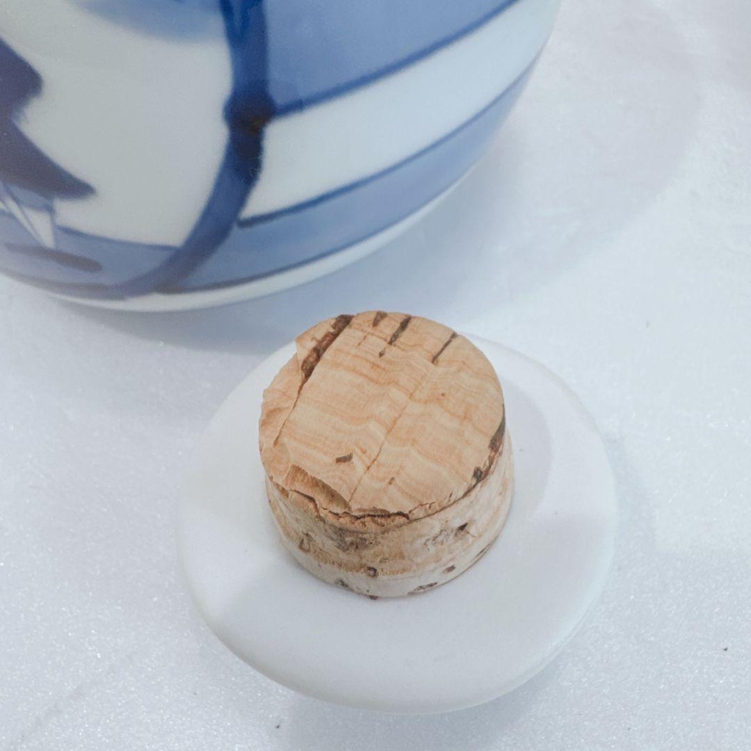 有田焼 しん窯 青花 長崎紋 ボトル バケツ型 容器 帆船 異国情緒