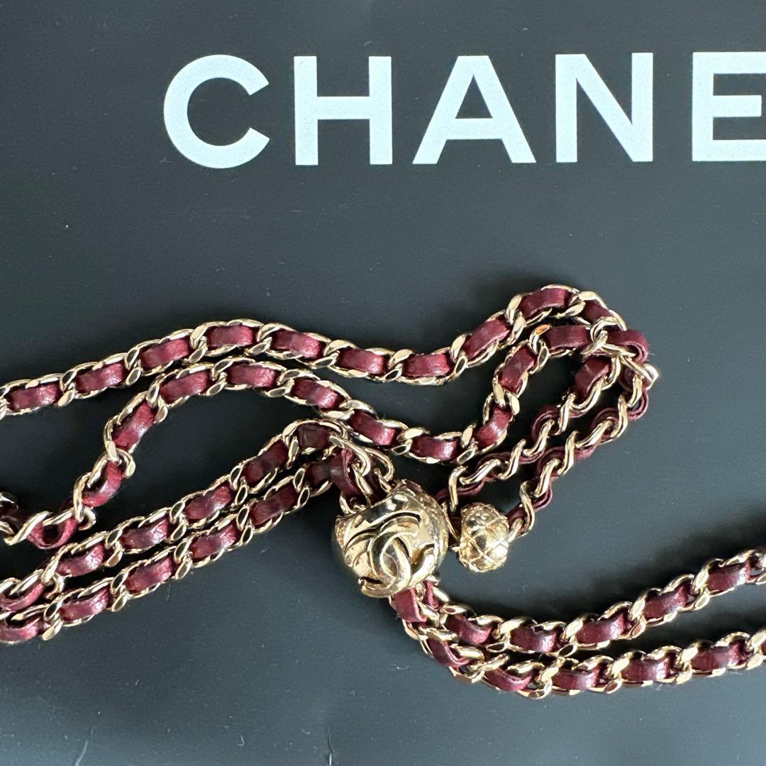 激レア　赤　CHANEL iphoneケース キャビアスキン 13pro