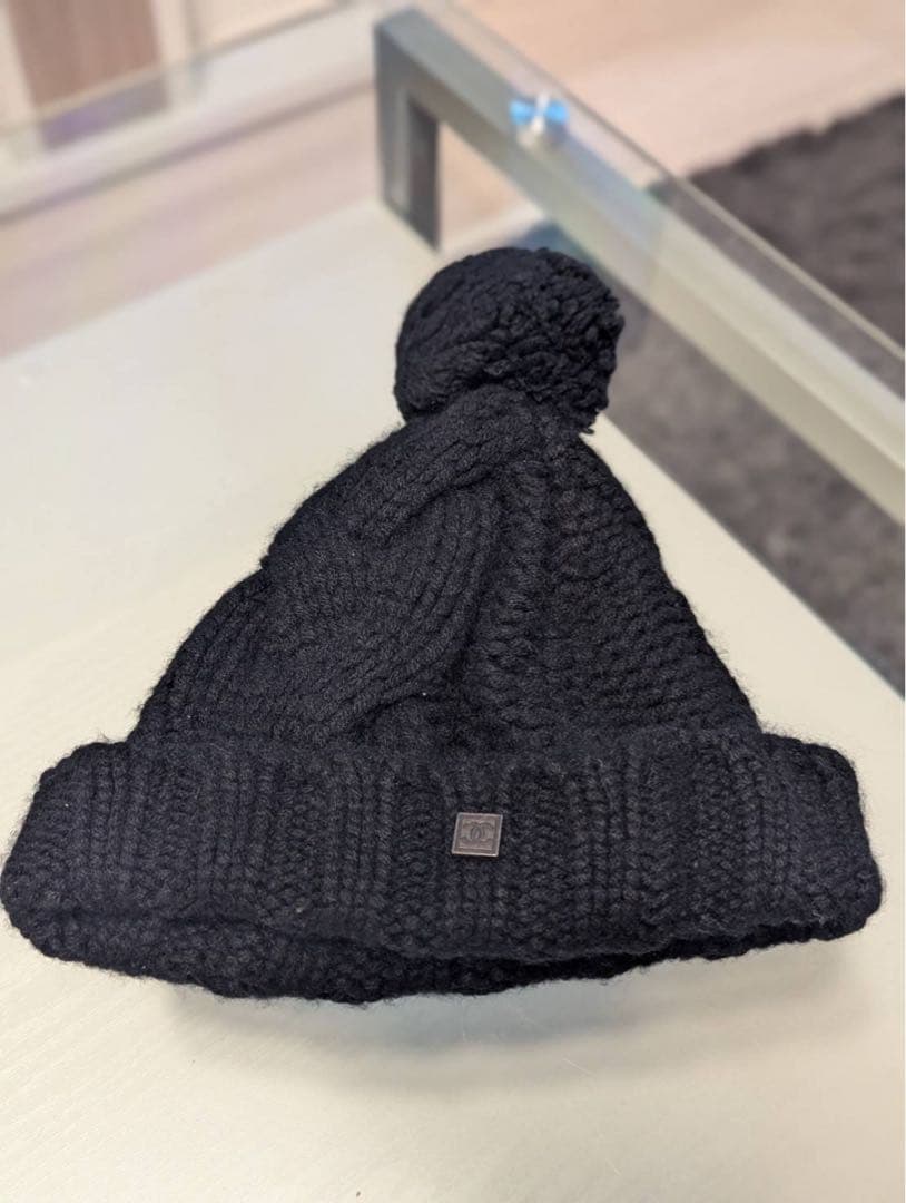 CHANEL ブラック カシミヤ ニット帽
