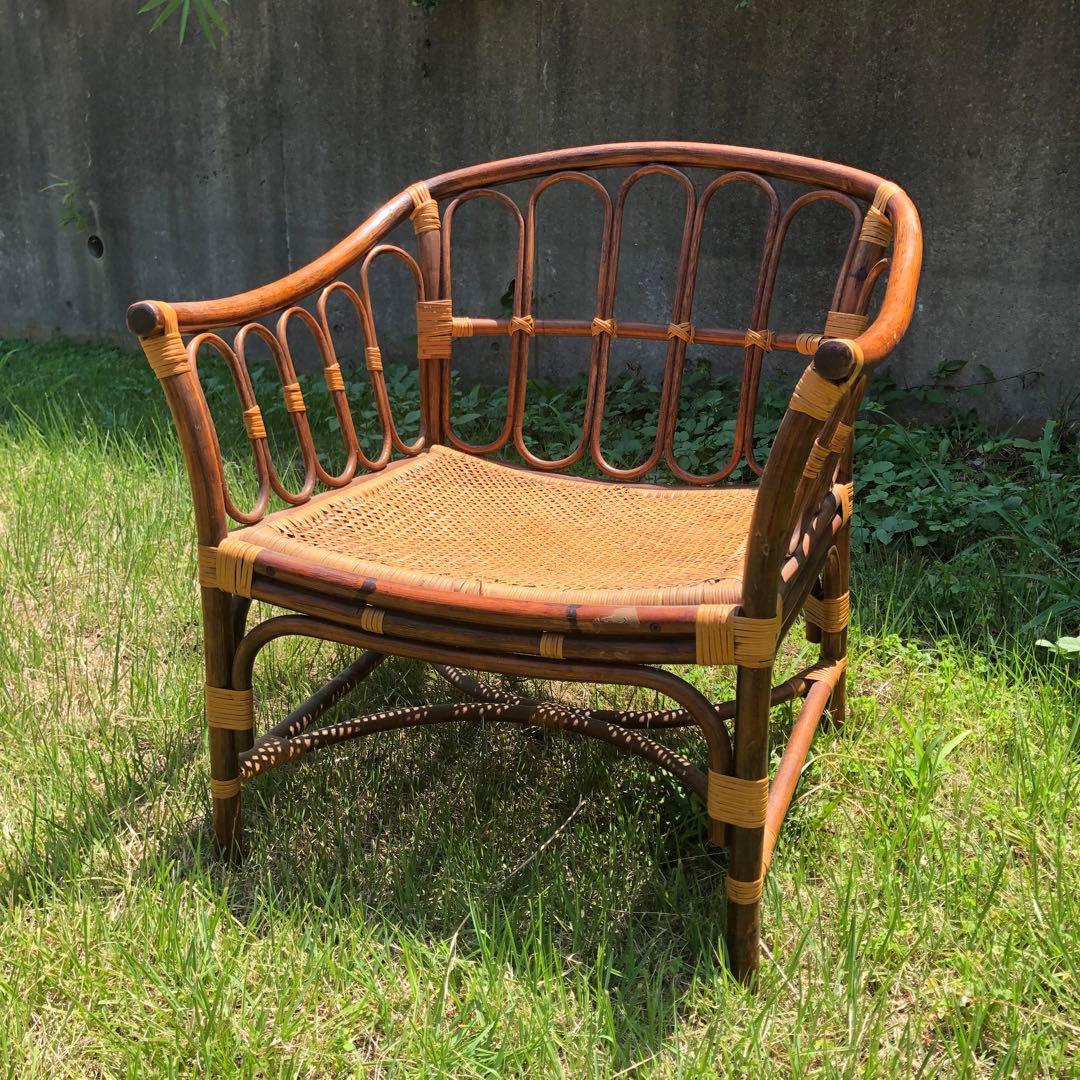 こ*ぶ様 【古家具】maruni Hiroshima 藤椅子　送料込み匿名配送