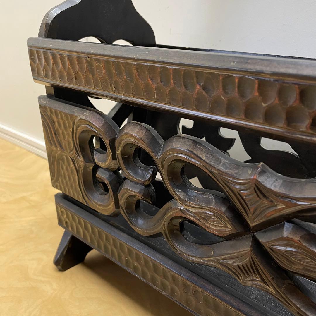 アイヌ 木彫り マガジンラック 木製 ビンテージ レトロ アンティーク