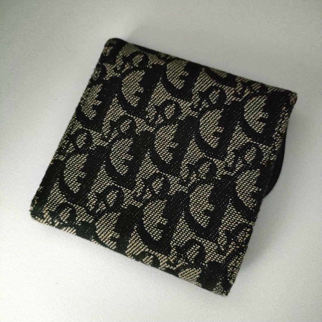 【極美品】ディオール オブリーク ジャガード サドル CD金具 三つ折り財布