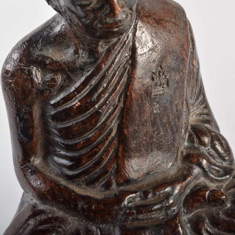 中国　唐木紫壇製　仏像雕　装飾品　置物　M　R7107E