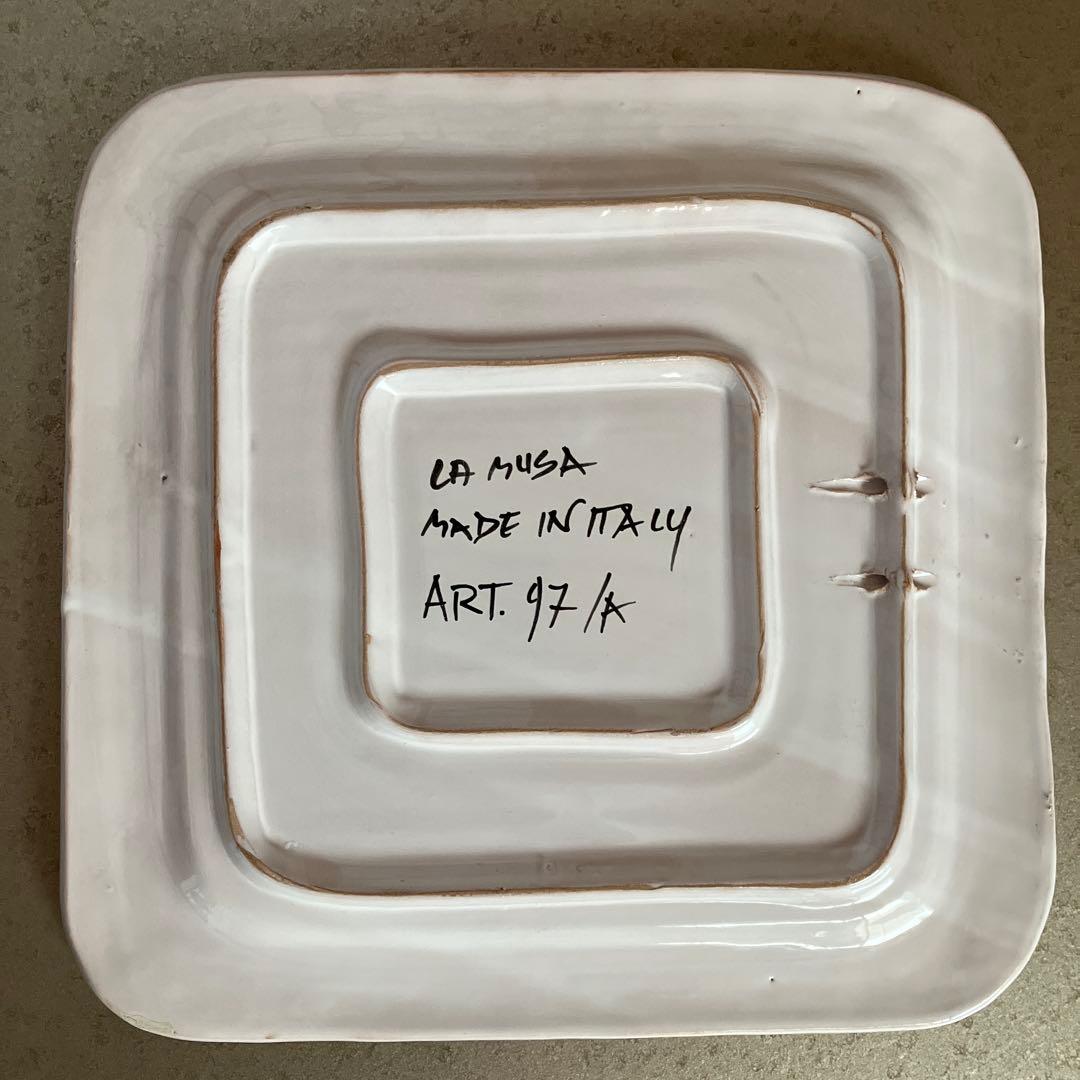 LA MUSA シチリア陶器 ラムーザ 壁掛絵皿　マヨルカ焼大皿美術品