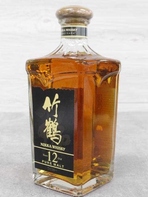 ▲未開栓 古酒 ニッカ 竹鶴12年 ピュアモルト 角型ボトル 660ml 40％