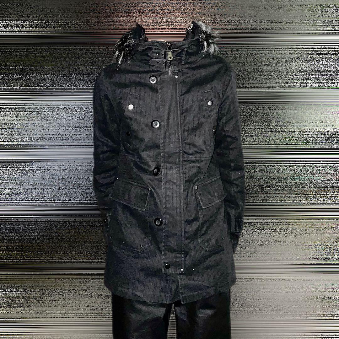 00s Y2K archive ファー コート 平成 お兄系 ダークコア M