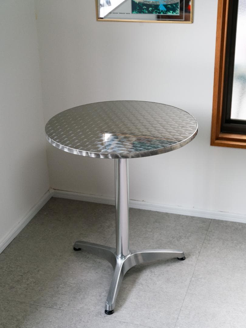90s ヴィンテージ メタリック ラウンドテーブル ダイナー仕様 レトロモダン
