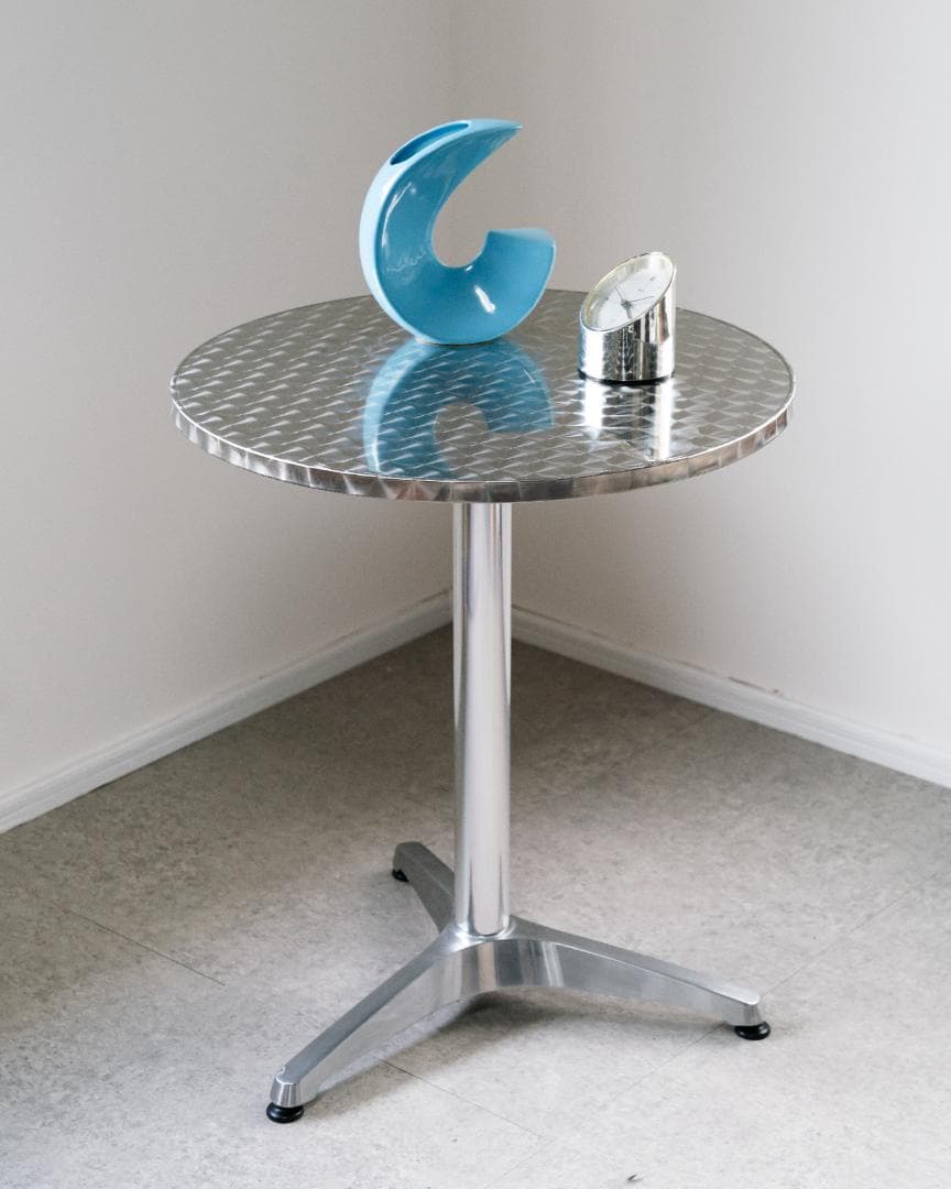 90s ヴィンテージ メタリック ラウンドテーブル ダイナー仕様 レトロモダン