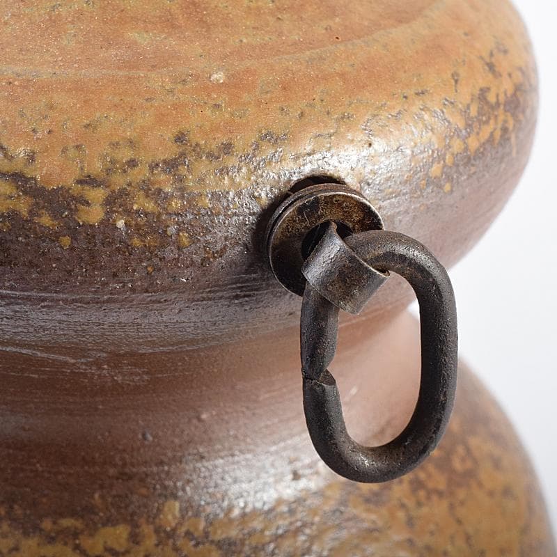 備前焼　伊勢崎満作　瓢箪形　掛花生　共箱　C　R7591