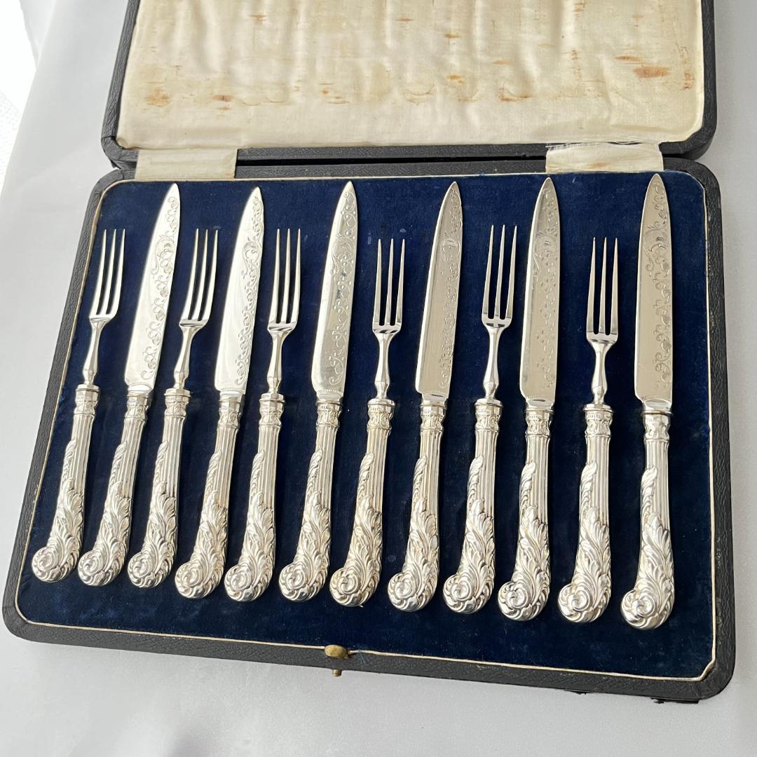 【Hamilton Laidlaw & Co 】アールヌーボー ナイフ/フォーク