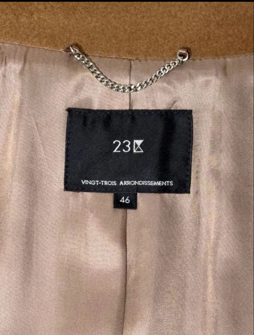 【美品】23区 ロングコート カシミヤ混 46